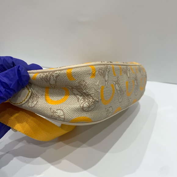 Celine Yellow Beige Carriage Shoulder Bag sku#85546(Gently used,outside peeling) - Picture 4 of 15